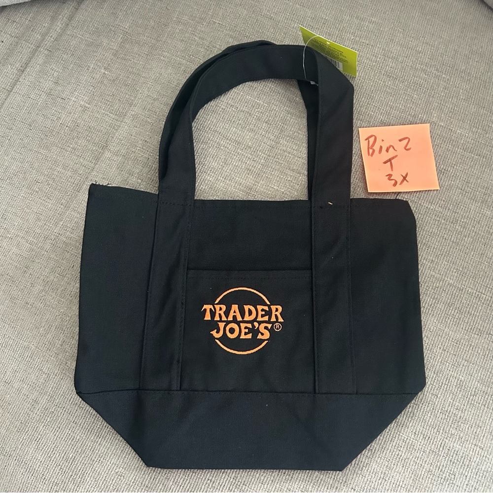 Trader Joe's mini Black Tote Bag (b2)